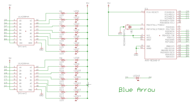 Circuit diagram for blue arrows