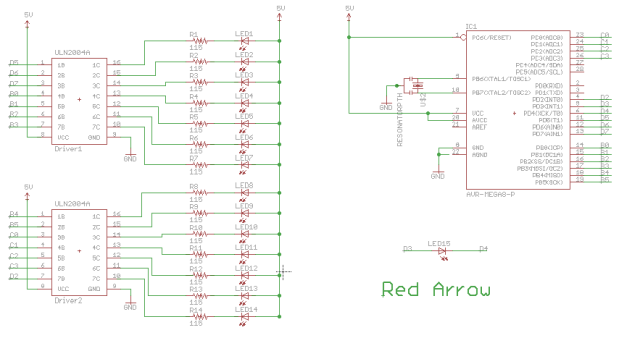 Circuit diagram for red arrows