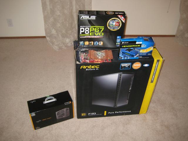 Computer parts used to build my new desktop