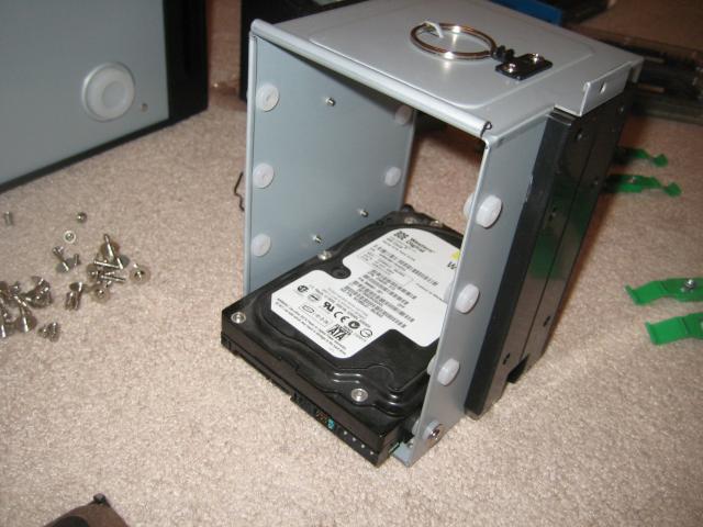Hard disk mount with shock absorbers